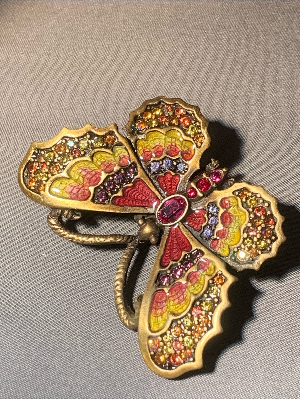Vintage Signed Jay Strongwater Butterfly Brooch- Highly Collectible Designer Pin - Picture 2 of 3